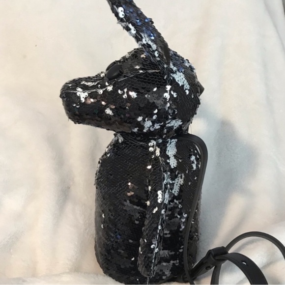 Kendall & Kylie Black Sequin Normie Dog Backpack RARE - Picture 7 of 8